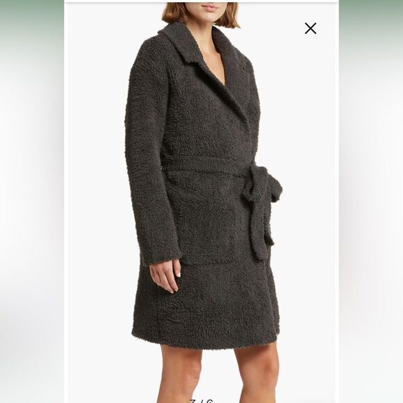 Barefoot Dreams Cozychic Teddy Coat in Carbon Gray XXS/XS NWT - Picture 3 of 7